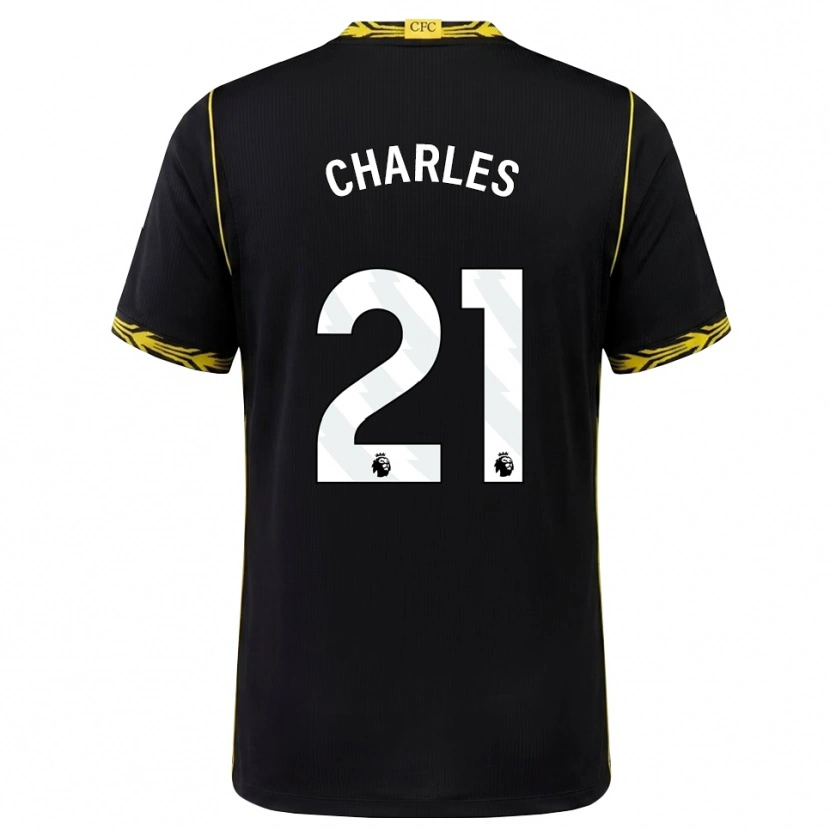 Danxen Criança Camisola Niamh Charles #21 Preto Amarelo Alternativa 2026/27 Camisa Brasil