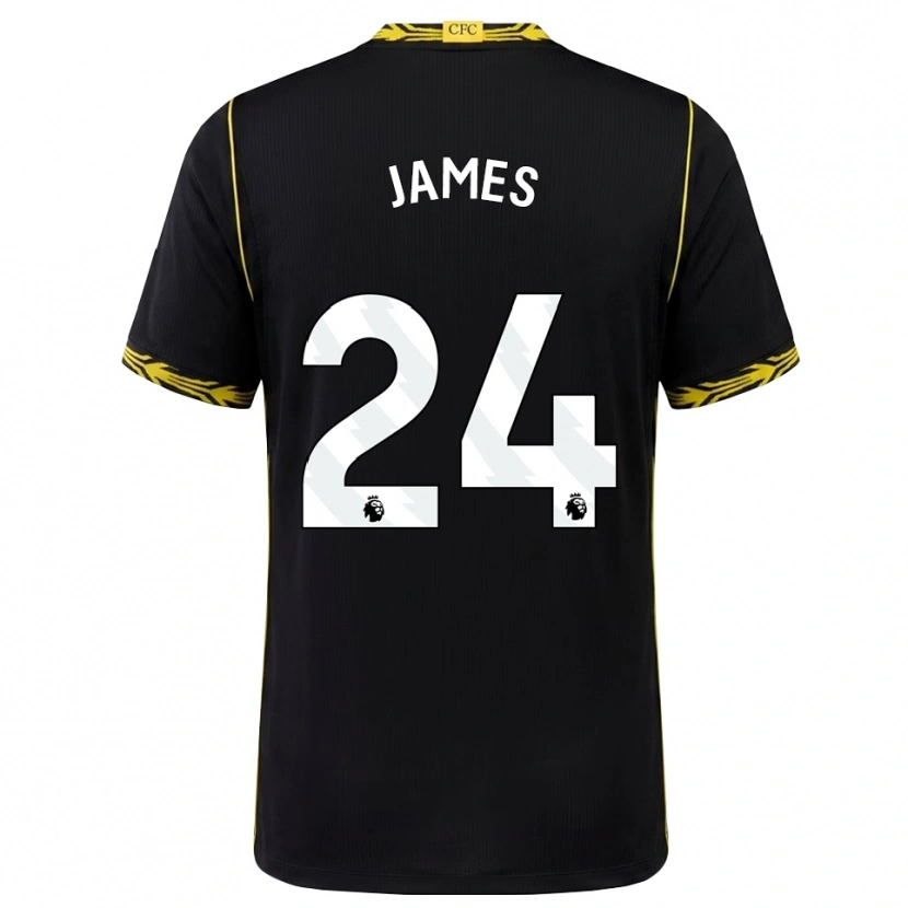 Danxen Criança Camisola Reece James #24 Preto Amarelo Alternativa 2026/27 Camisa Brasil