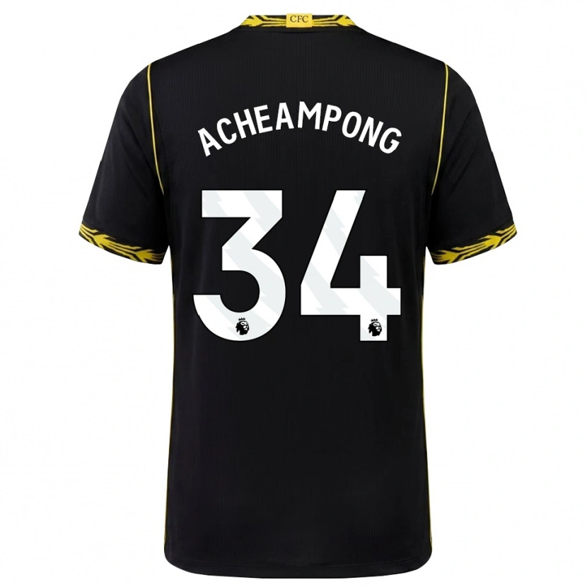 Danxen Criança Camisola Josh Acheampong #34 Preto Amarelo Alternativa 2026/27 Camisa Brasil
