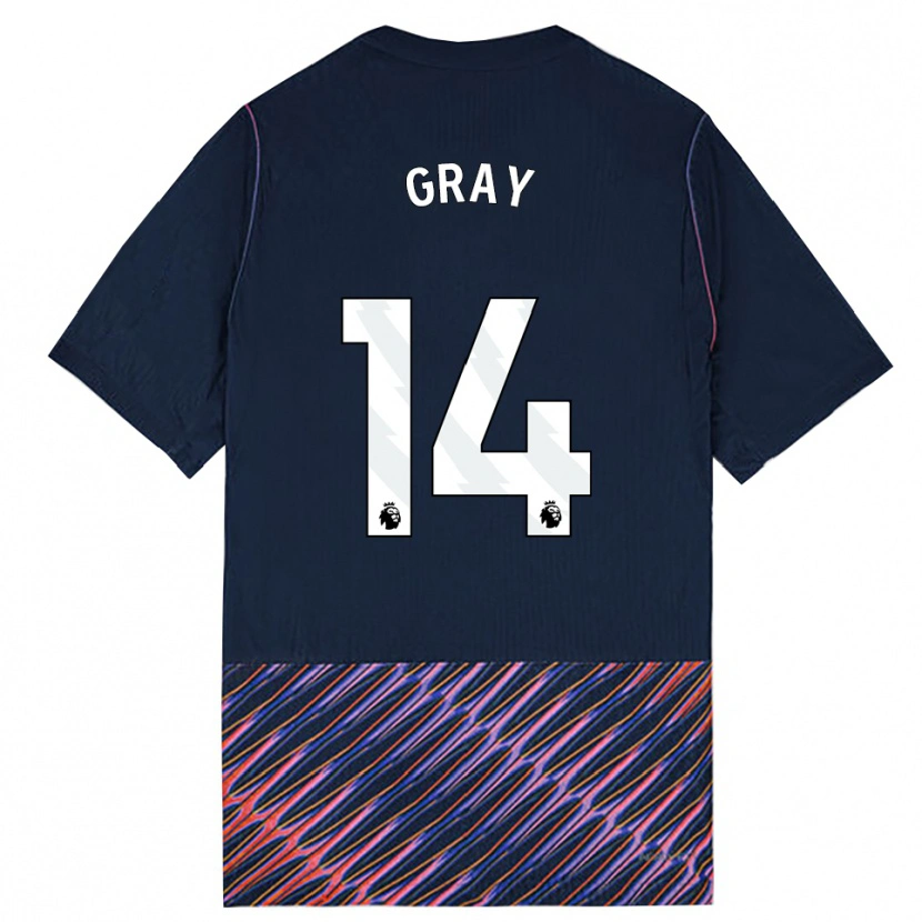 Danxen Criança Camisola Archie Gray #14 Azul Real Branco Alternativa 2026/27 Camisa Brasil