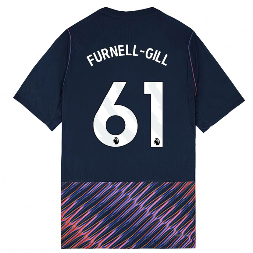 Danxen Criança Camisola Luca Furnell-Gill #61 Azul Real Branco Alternativa 2026/27 Camisa Brasil