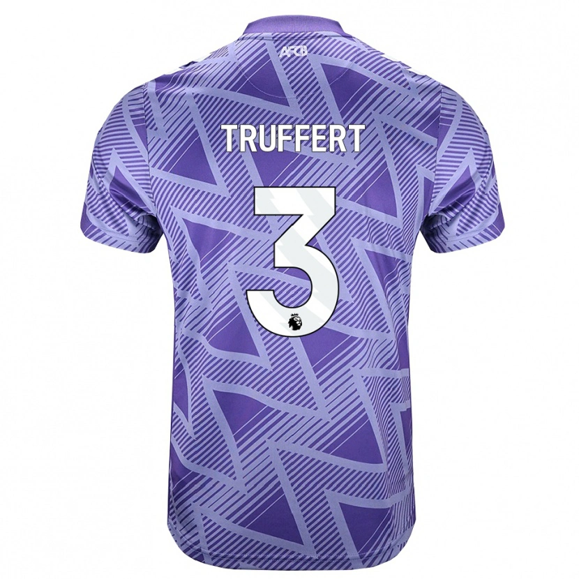 Danxen Criança Camisola Adrien Truffert #3 Palevioletred Branco Alternativa 2026/27 Camisa Brasil