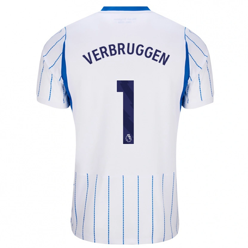 Danxen Criança Camisola Bart Verbruggen #1 Dodgerblue Branco Alternativa 2026/27 Camisa Brasil