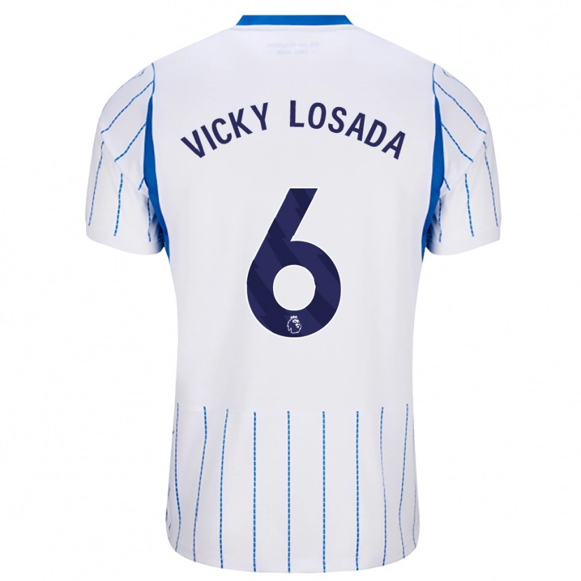 Danxen Criança Camisola María Victoria Losada Gómez #6 Dodgerblue Branco Alternativa 2026/27 Camisa Brasil
