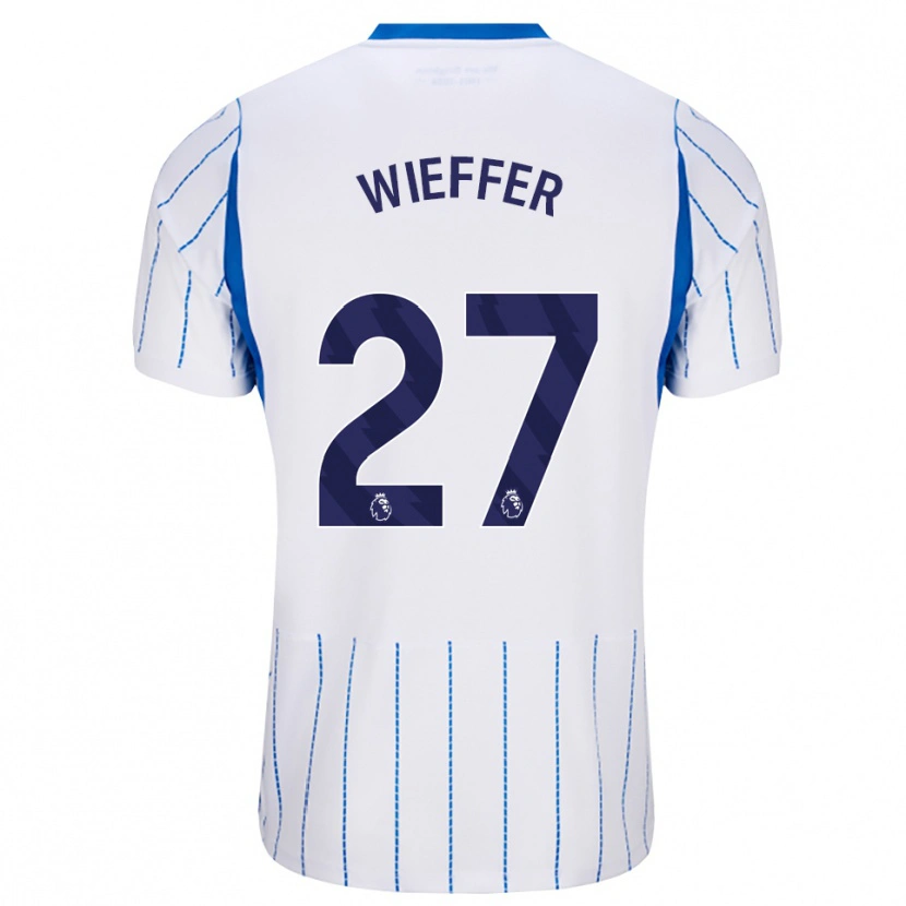 Danxen Criança Camisola Mats Wieffer #27 Dodgerblue Branco Alternativa 2026/27 Camisa Brasil