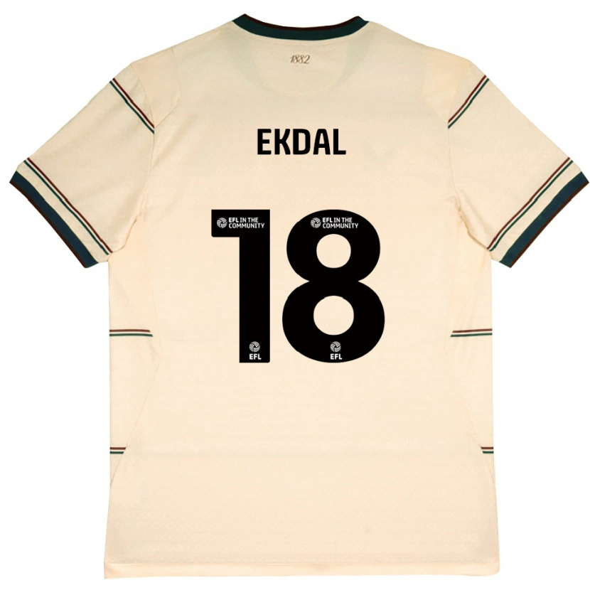 Danxen Criança Camisola Hjalmar Ekdal #18 Beige Borgonha Alternativa 2026/27 Camisa Brasil