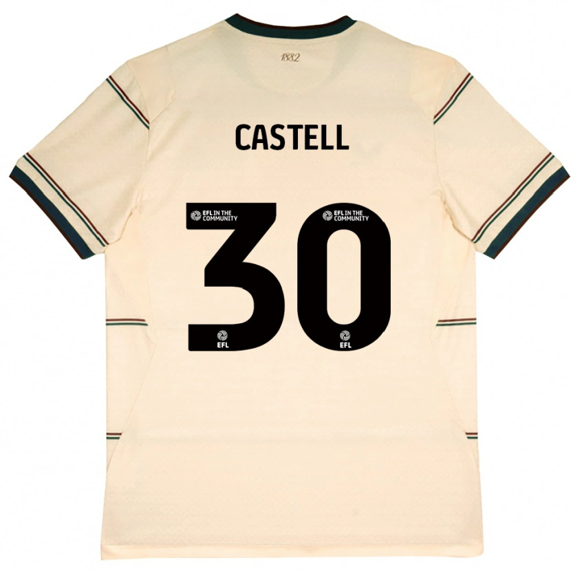 Danxen Criança Camisola Lluc Castell #30 Beige Borgonha Alternativa 2026/27 Camisa Brasil