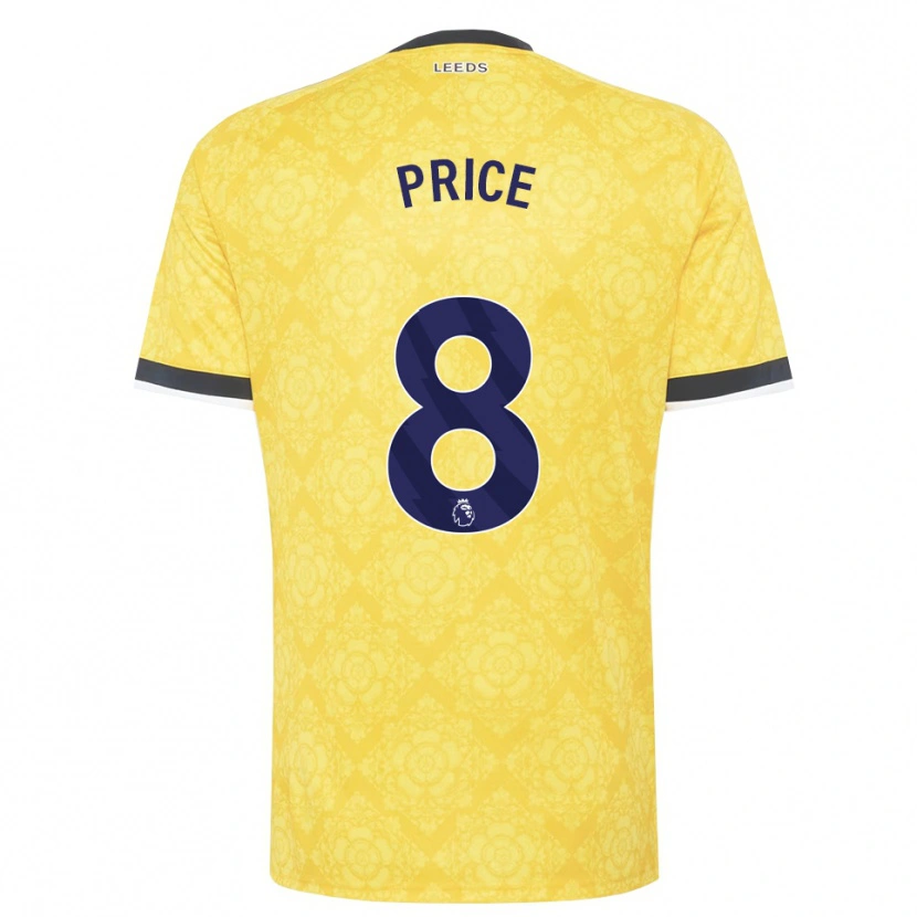 Danxen Criança Camisola Leoni Price #8 Amarelo Branco Preto Alternativa 2026/27 Camisa Brasil