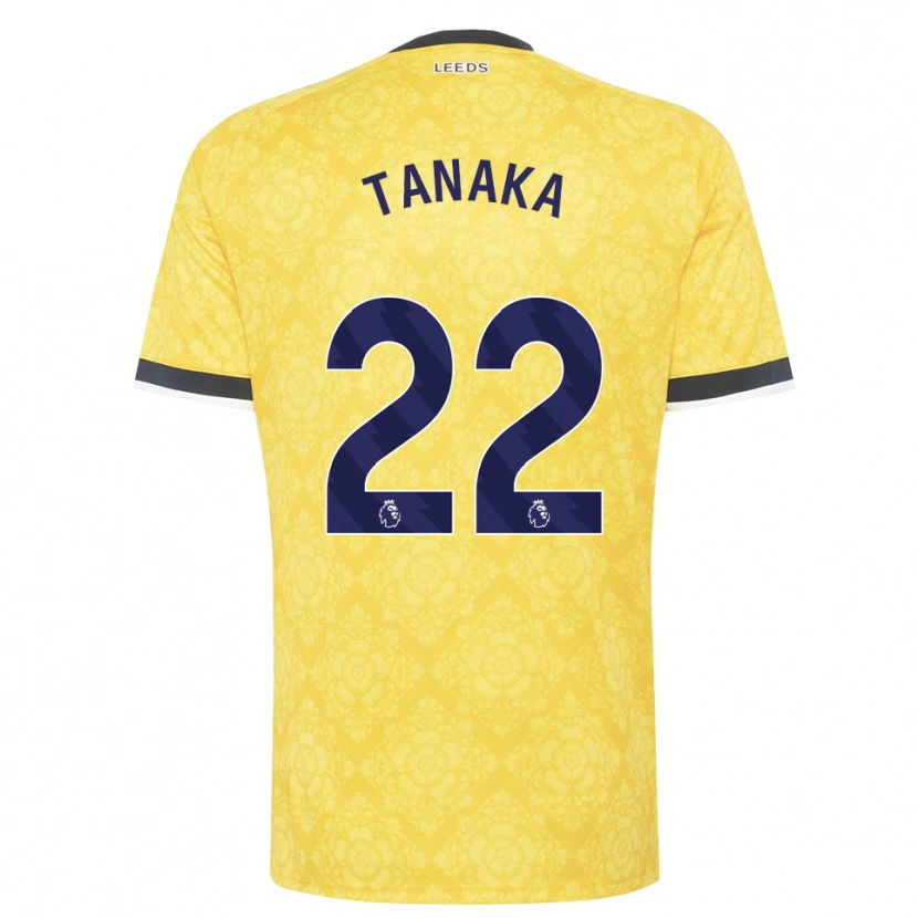 Danxen Criança Camisola Ao Tanaka #22 Amarelo Branco Preto Alternativa 2026/27 Camisa Brasil