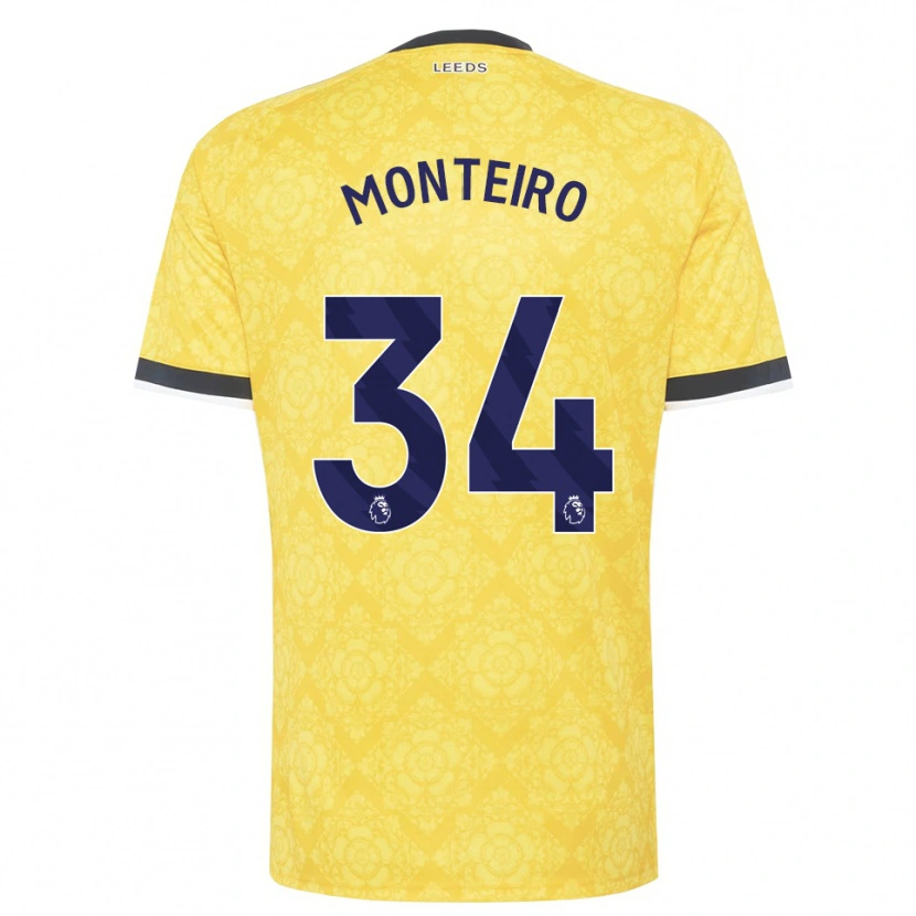 Danxen Criança Camisola Diogo Monteiro #34 Amarelo Branco Preto Alternativa 2026/27 Camisa Brasil