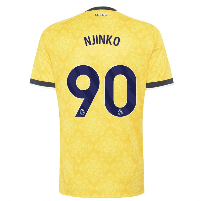 Danxen Criança Camisola Carrick Njinko #90 Amarelo Branco Preto Alternativa 2026/27 Camisa Brasil