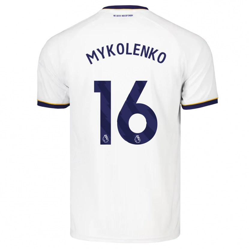 Danxen Criança Camisola Vitaliy Mykolenko #16 Midnightblue Branco Amarelo Alternativa 2026/27 Camisa Brasil