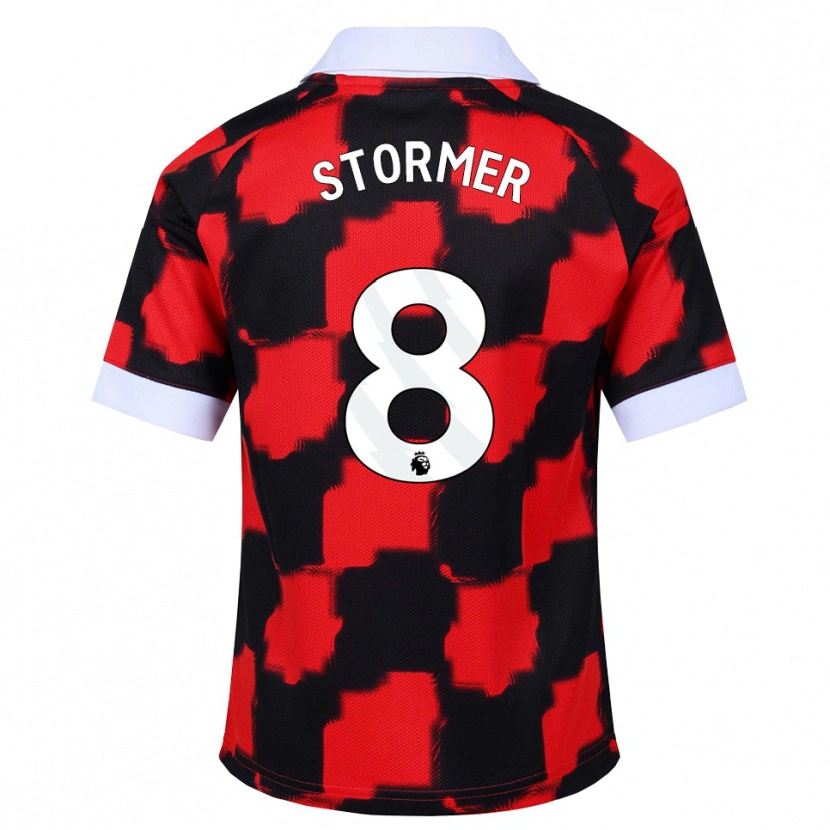 Danxen Criança Camisola Becky Stormer #8 Vermelho Branco Preto Alternativa 2026/27 Camisa Brasil
