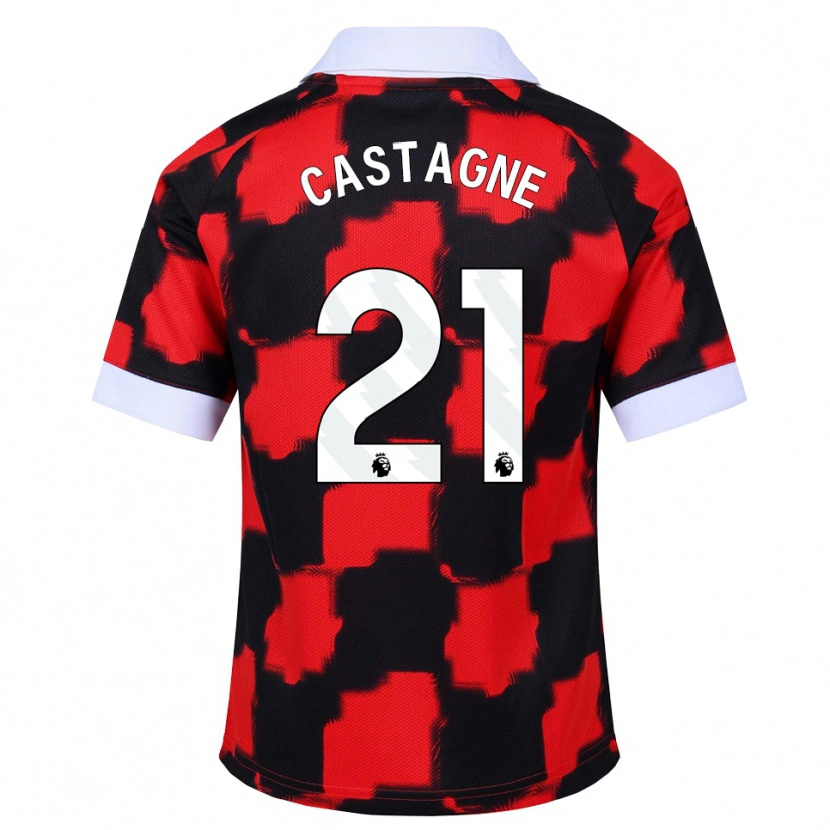 Danxen Criança Camisola Timothy Castagne #21 Vermelho Branco Preto Alternativa 2026/27 Camisa Brasil