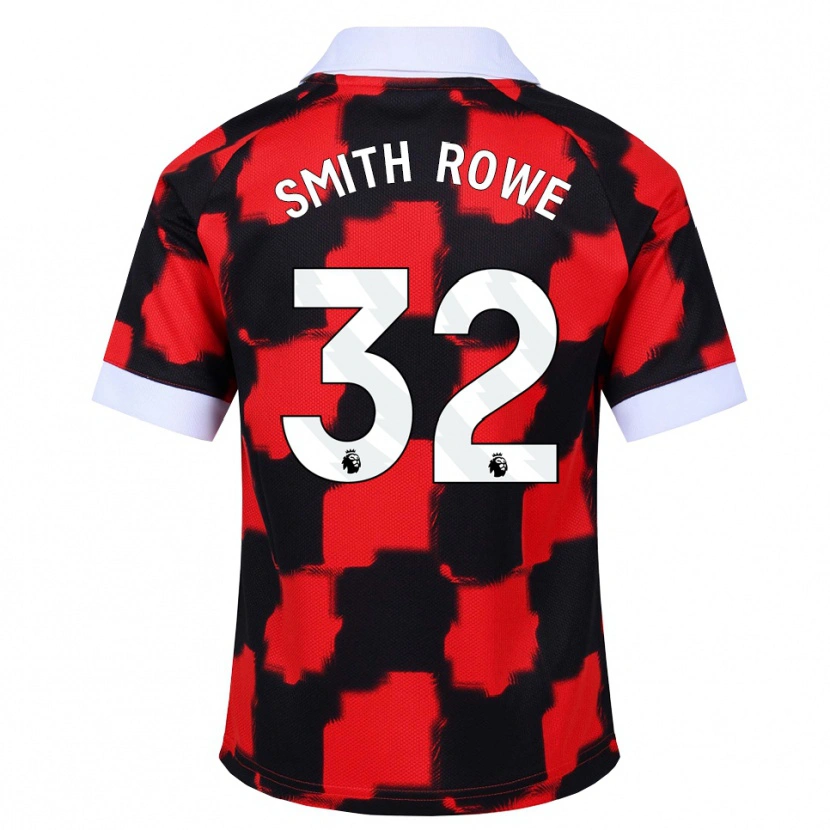 Danxen Criança Camisola Emile Smith Rowe #32 Vermelho Branco Preto Alternativa 2026/27 Camisa Brasil