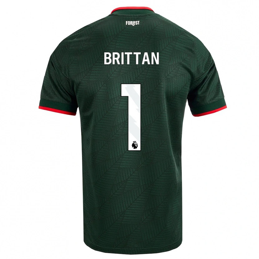 Danxen Criança Camisola Harry Brittan #1 Verde Escuro Vermelho Alternativa 2026/27 Camisa Brasil