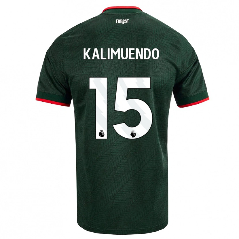 Danxen Criança Camisola Arnaud Kalimuendo #15 Verde Escuro Vermelho Alternativa 2026/27 Camisa Brasil