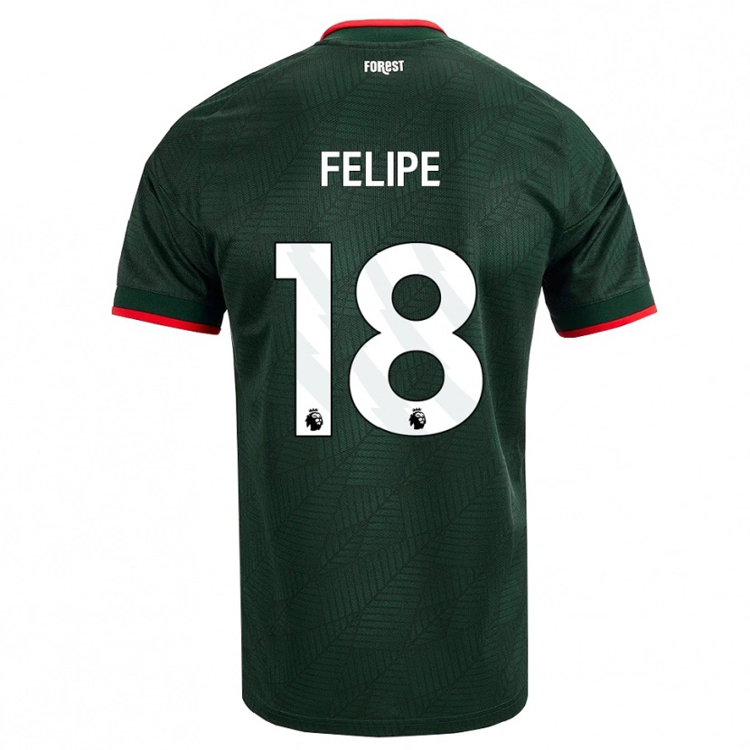 Danxen Criança Camisola Felipe #18 Verde Escuro Vermelho Alternativa 2026/27 Camisa Brasil
