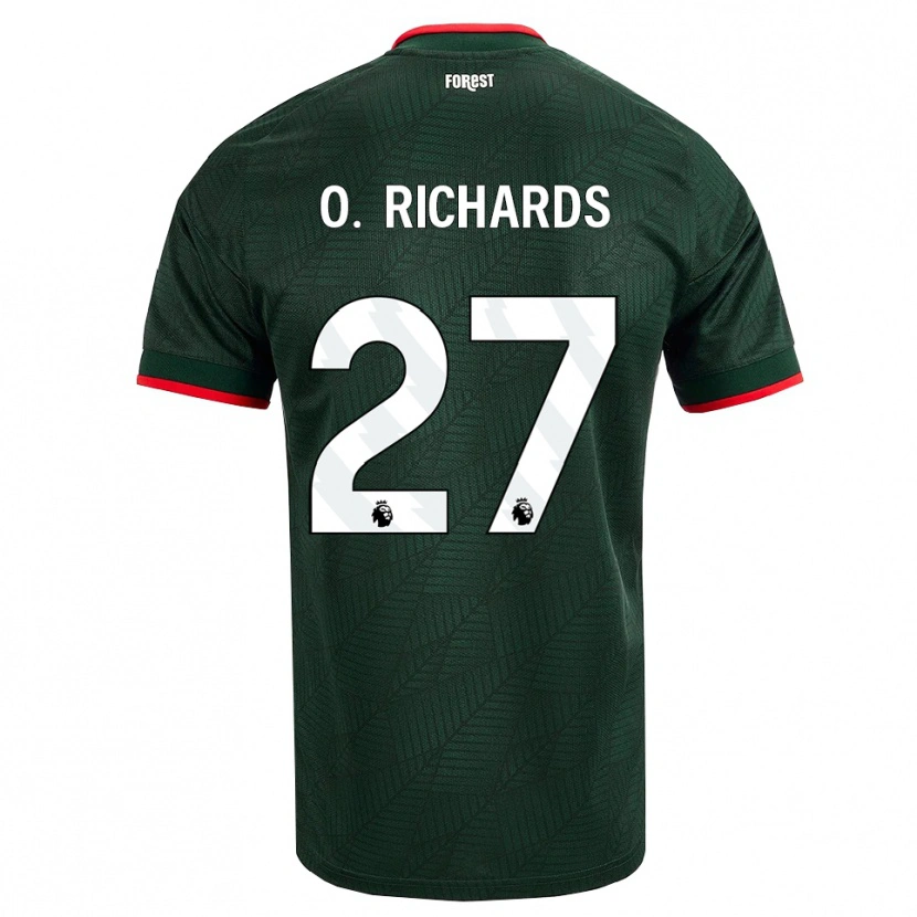Danxen Criança Camisola Omar Richards #27 Verde Escuro Vermelho Alternativa 2026/27 Camisa Brasil