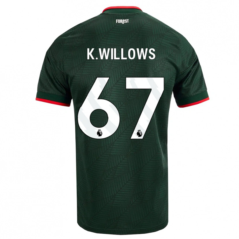 Danxen Criança Camisola Keehan Willows #67 Verde Escuro Vermelho Alternativa 2026/27 Camisa Brasil