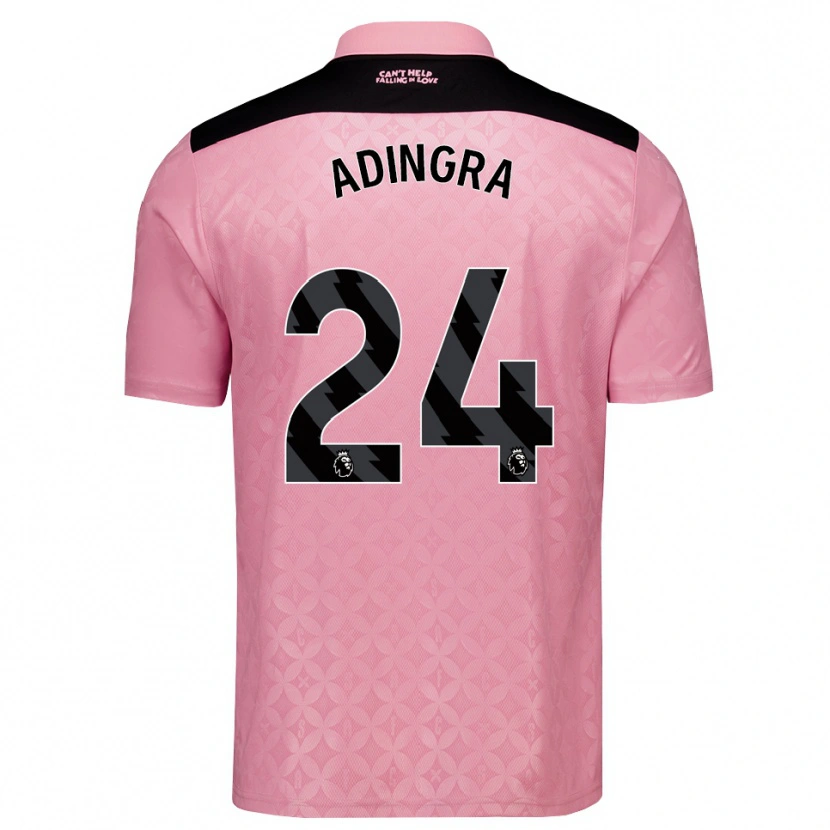 Danxen Criança Camisola Simon Adingra #24 Lightpink Preto Alternativa 2026/27 Camisa Brasil