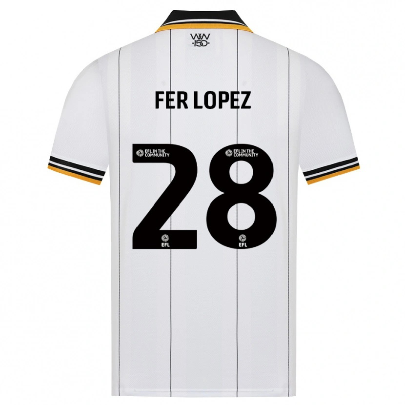 Danxen Criança Camisola Fer López #28 Laranja Branco Preto Alternativa 2026/27 Camisa Brasil