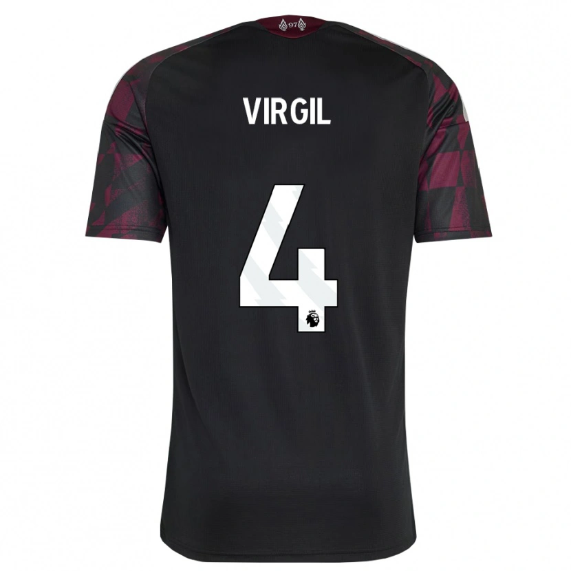 Danxen Criança Camisola Virgil Van Dijk #4 Preto Branco Roxo Terceiro 2026/27 Camisa Brasil