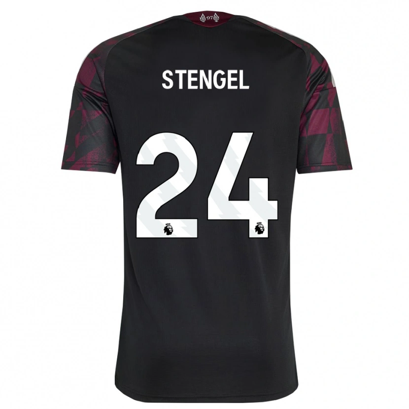 Danxen Criança Camisola Katie Stengel #24 Preto Branco Roxo Terceiro 2026/27 Camisa Brasil