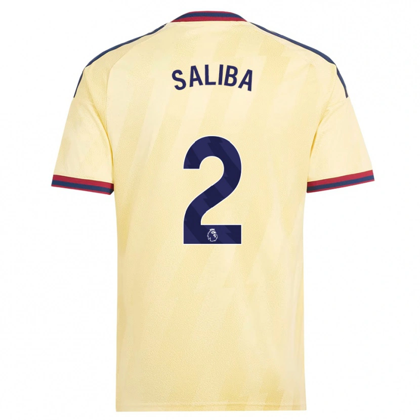 Danxen Criança Camisola William Saliba #2 Amarelo Claro Midnightblue Terceiro 2026/27 Camisa Brasil