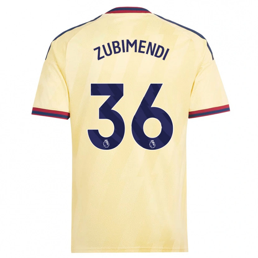 Danxen Criança Camisola Martín Zubimendi #36 Amarelo Claro Midnightblue Terceiro 2026/27 Camisa Brasil