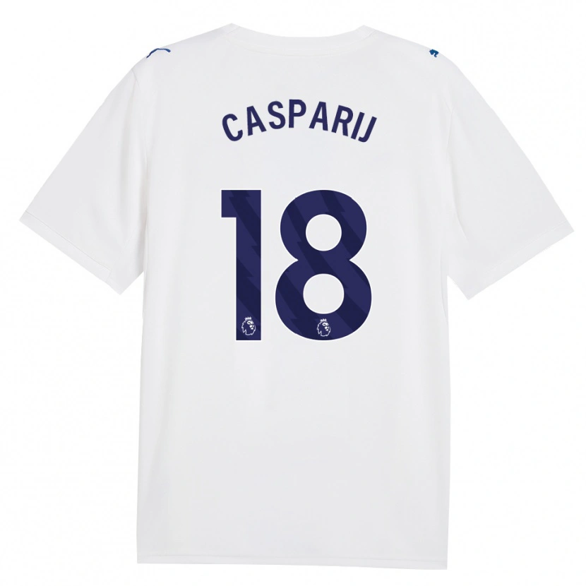 Danxen Criança Camisola Kerstin Casparij #18 Marinha Branco Terceiro 2026/27 Camisa Brasil