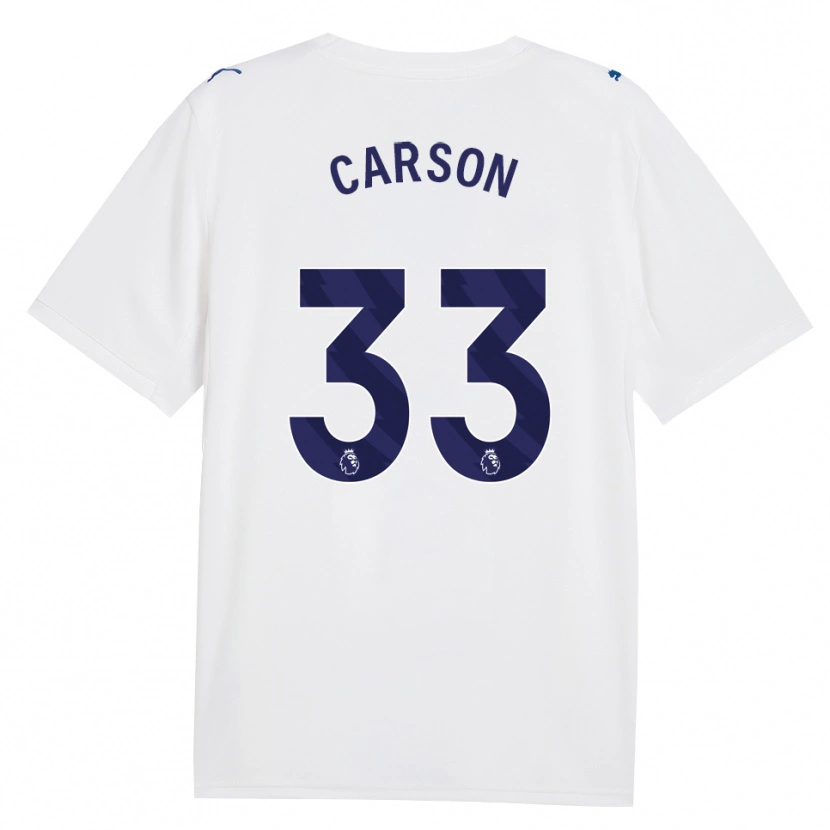 Danxen Criança Camisola Scott Carson #33 Marinha Branco Terceiro 2026/27 Camisa Brasil