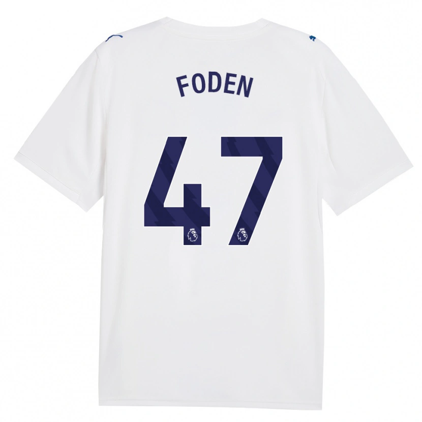Danxen Criança Camisola Phil Foden #47 Marinha Branco Terceiro 2026/27 Camisa Brasil