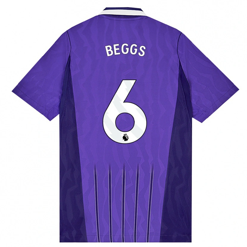 Danxen Criança Camisola Jamel Beggs #6 Roxo Branco Terceiro 2026/27 Camisa Brasil