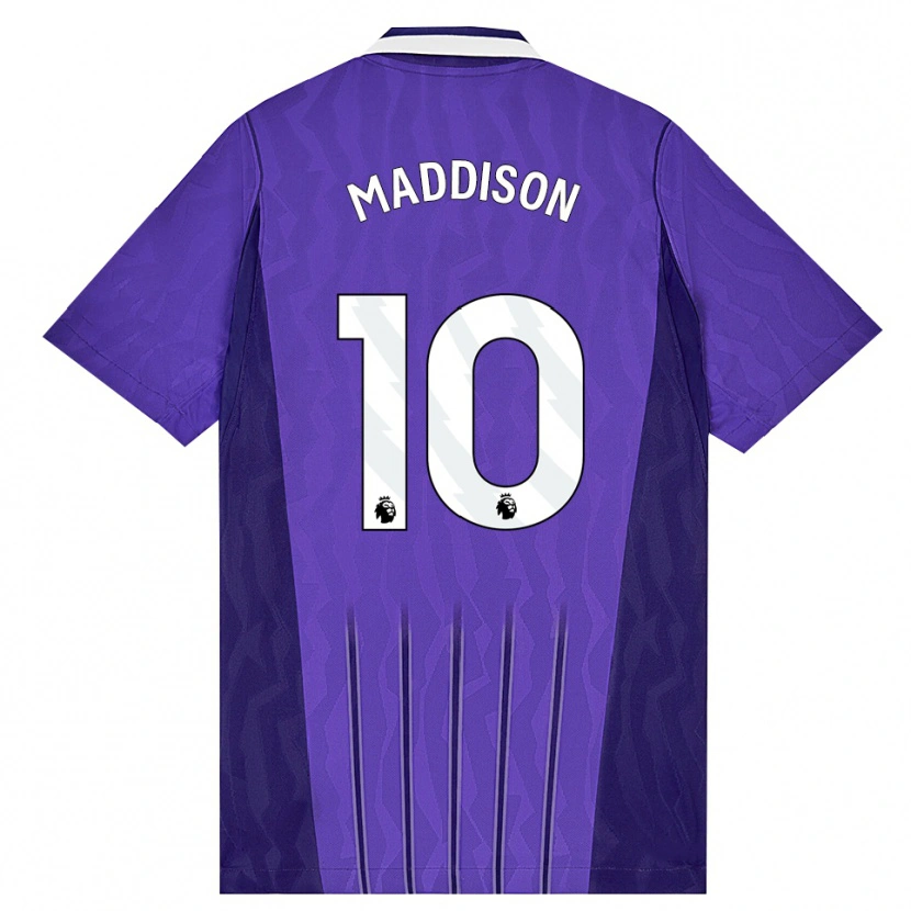 Danxen Criança Camisola James Maddison #10 Roxo Branco Terceiro 2026/27 Camisa Brasil