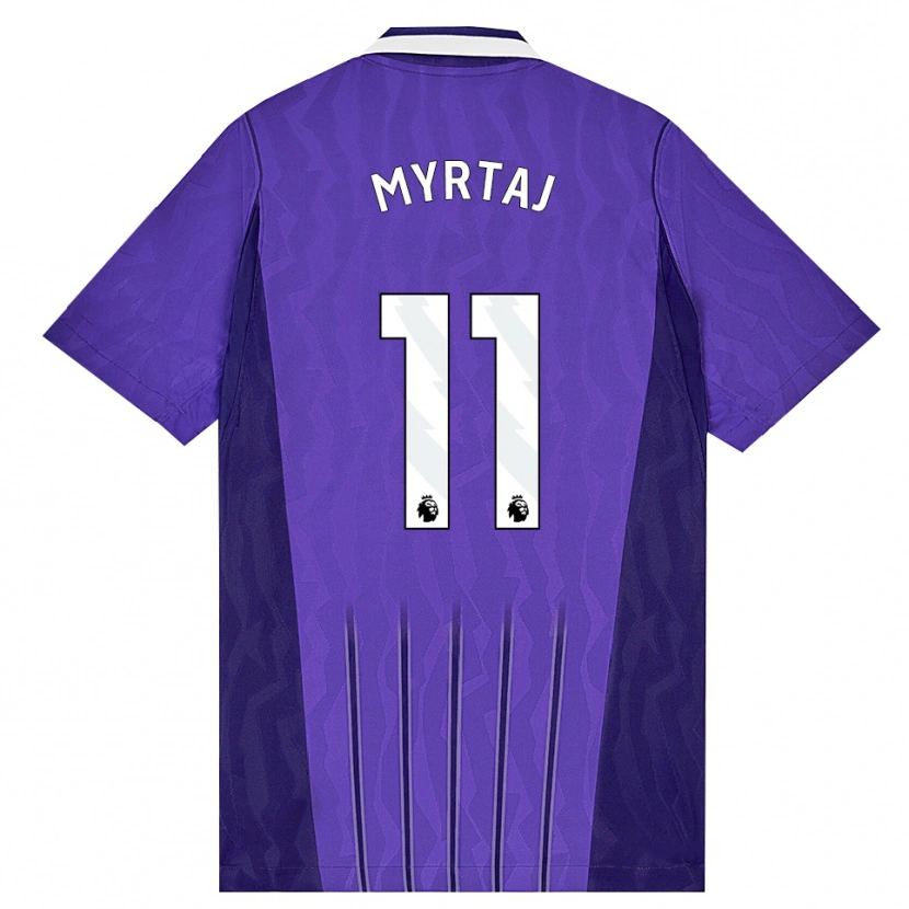 Danxen Criança Camisola Leon Myrtaj #11 Roxo Branco Terceiro 2026/27 Camisa Brasil