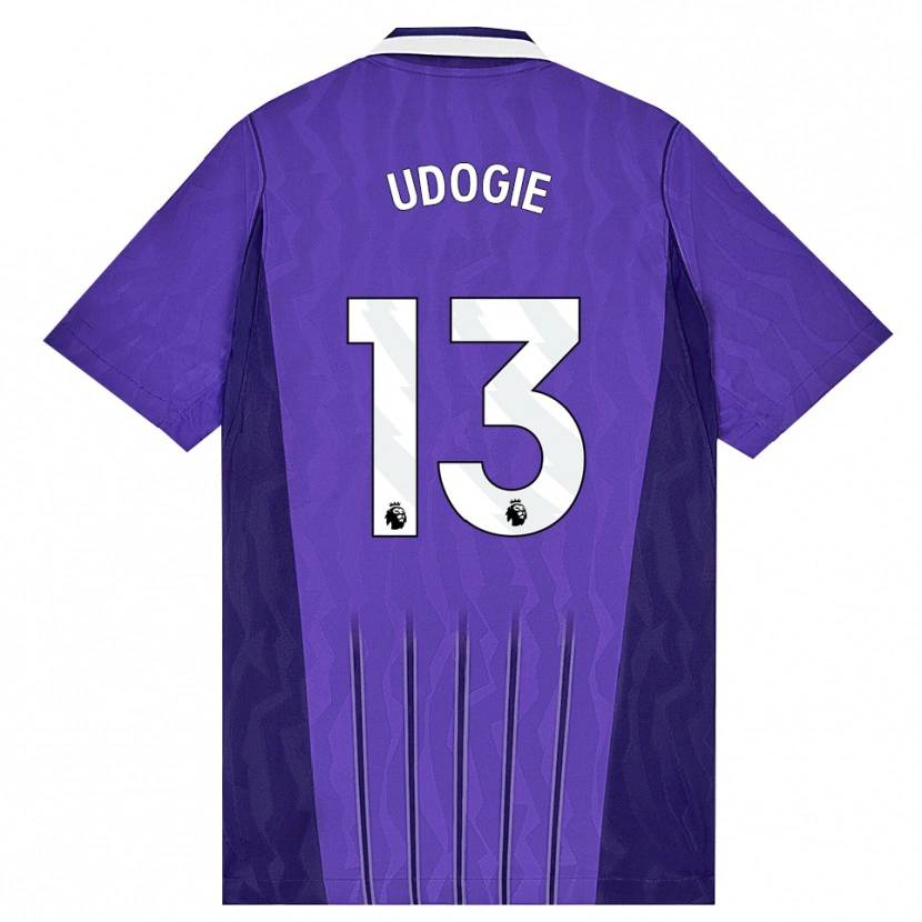 Danxen Criança Camisola Destiny Udogie #13 Roxo Branco Terceiro 2026/27 Camisa Brasil