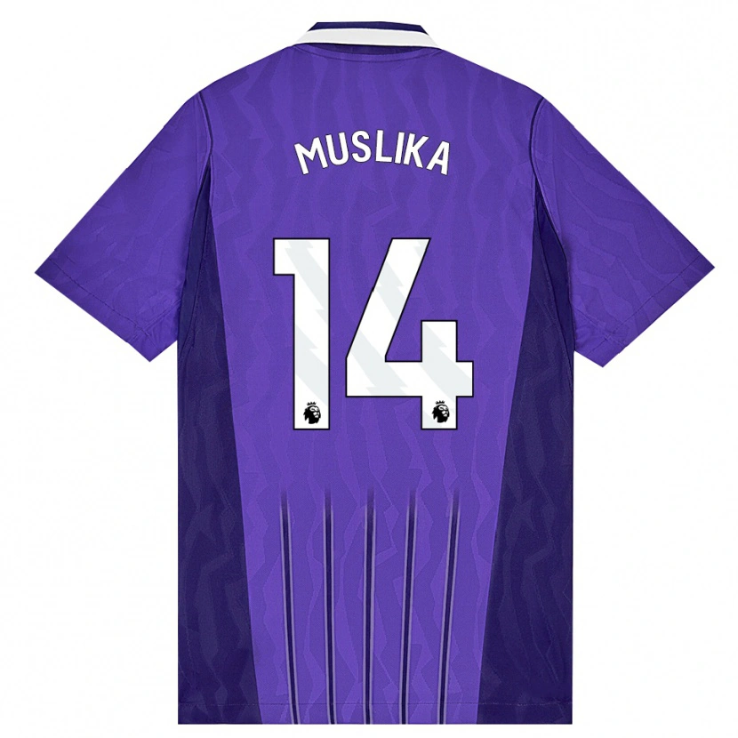 Danxen Criança Camisola Armend Muslika #14 Roxo Branco Terceiro 2026/27 Camisa Brasil