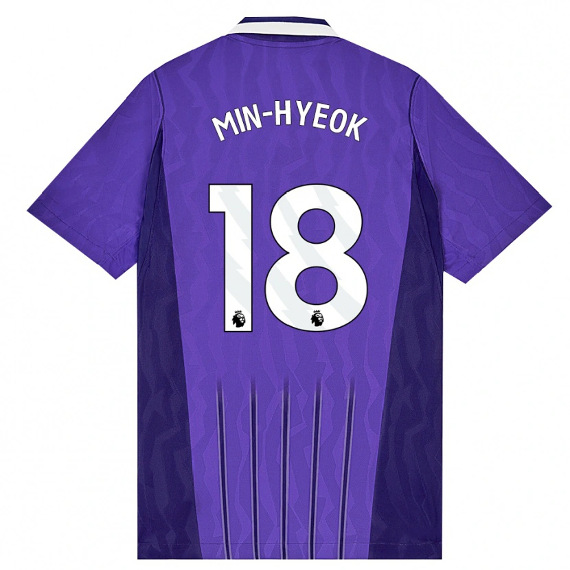 Danxen Criança Camisola Min-Hyeok Yang #18 Roxo Branco Terceiro 2026/27 Camisa Brasil