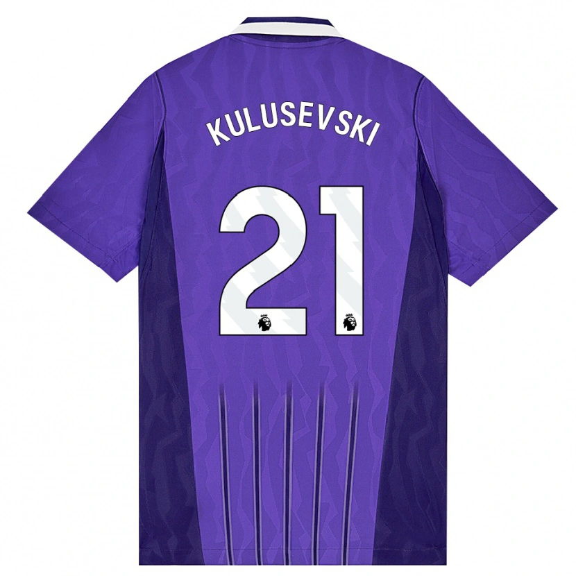Danxen Criança Camisola Dejan Kulusevski #21 Roxo Branco Terceiro 2026/27 Camisa Brasil
