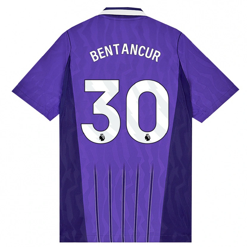 Danxen Criança Camisola Rodrigo Bentancur #30 Roxo Branco Terceiro 2026/27 Camisa Brasil