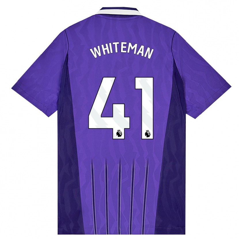 Danxen Criança Camisola Alfie Whiteman #41 Roxo Branco Terceiro 2026/27 Camisa Brasil