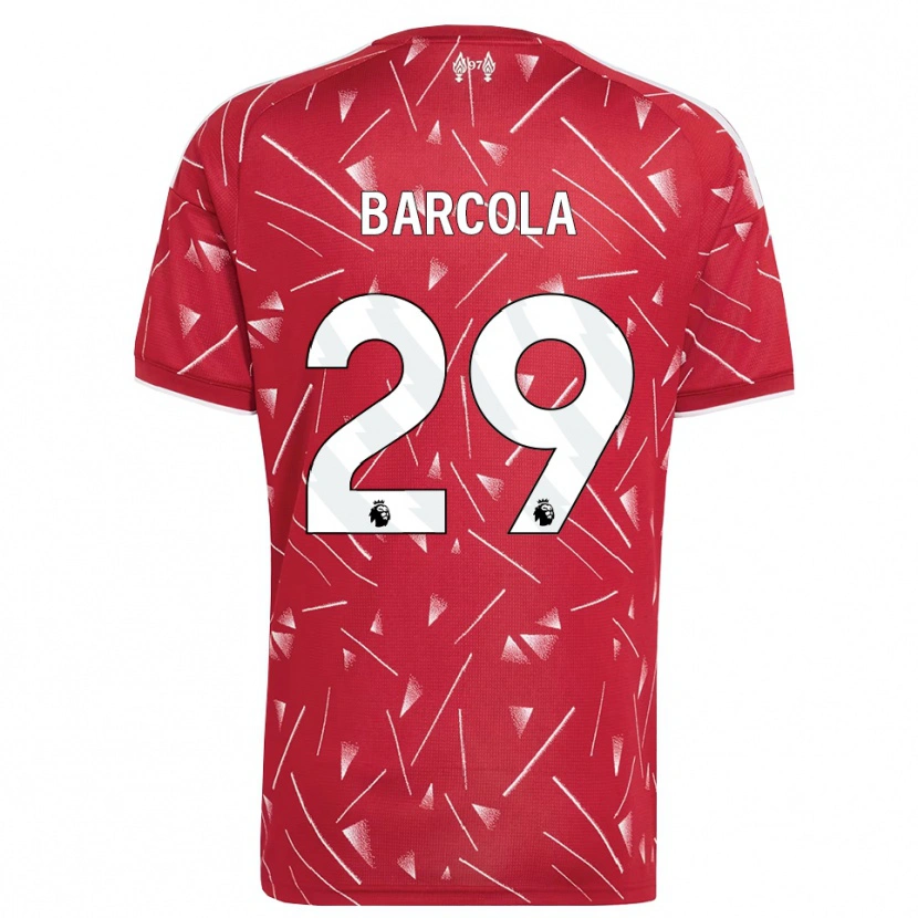Danxen Criança Camisola Bradley Barcola #29 Branco Vermelho Principal 2026/27 Camisa Brasil
