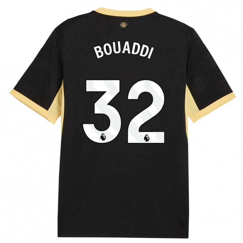 Danxen Criança Camisola Ayyoub Bouaddi #32 Preto Amarelo Alternativa 2026/27 Camisa Brasil