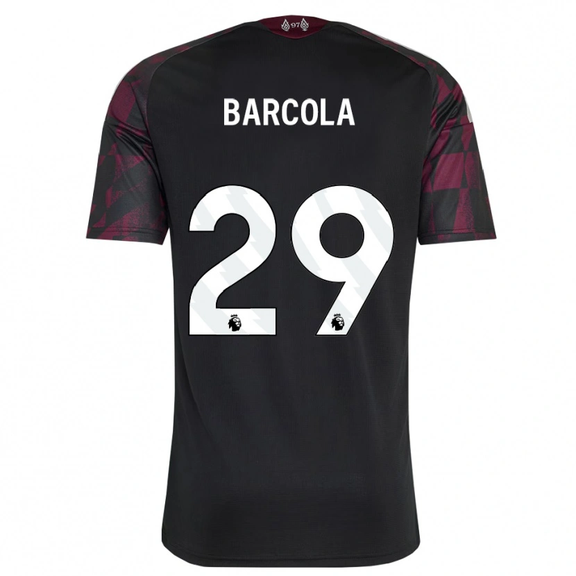 Danxen Criança Camisola Bradley Barcola #29 Preto Branco Roxo Terceiro 2026/27 Camisa Brasil