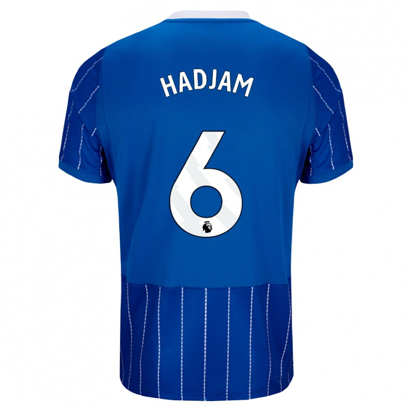 Danxen Criança Camisola Jaouen Hadjam #6 Mediumblue Branco Principal 2026/27 Camisa Brasil