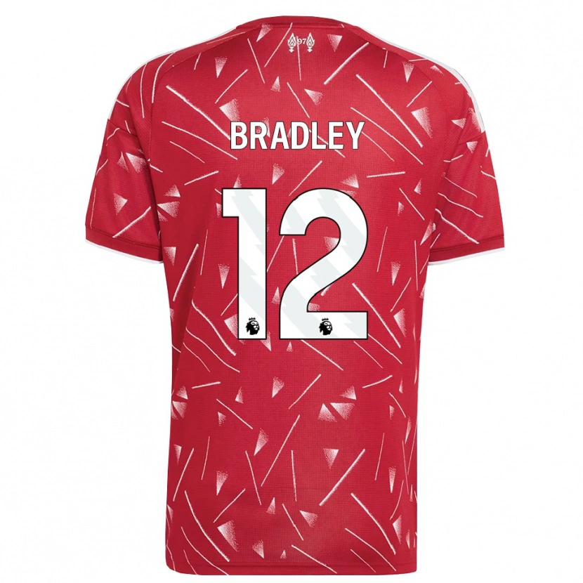 Danxen Homem Camisola Conor Bradley #12 Branco Vermelho Principal 2026/27 Camisa Brasil