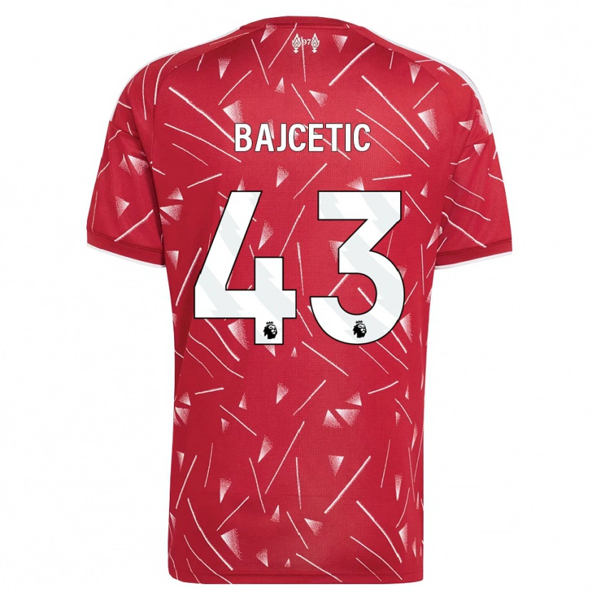 Danxen Homem Camisola Stefan Bajcetic #43 Branco Vermelho Principal 2026/27 Camisa Brasil