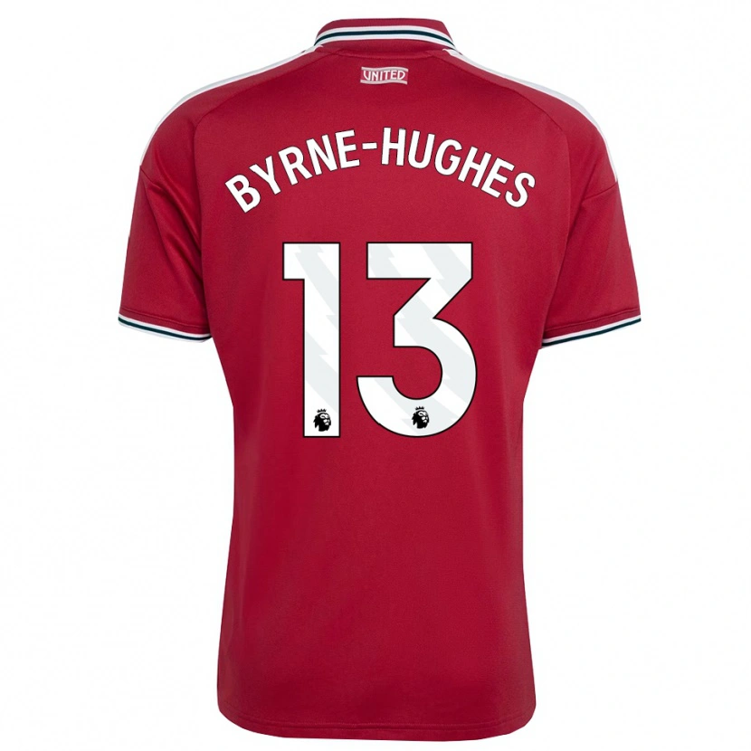Danxen Homem Camisola Cameron Byrne-Hughes #13 Vermelho Amarelo Branco Principal 2026/27 Camisa Brasil