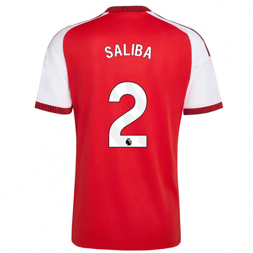 Danxen Homem Camisola William Saliba #2 Vermelho Branco Preto Principal 2026/27 Camisa Brasil
